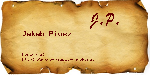 Jakab Piusz névjegykártya